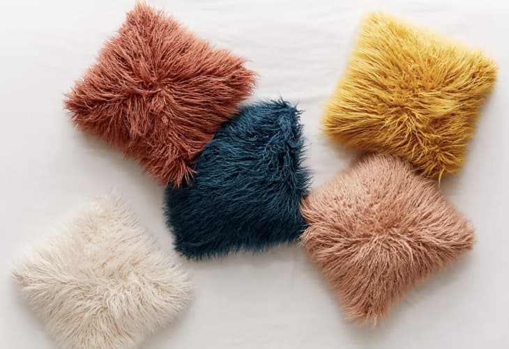 Mila faux sales fur throw pillow